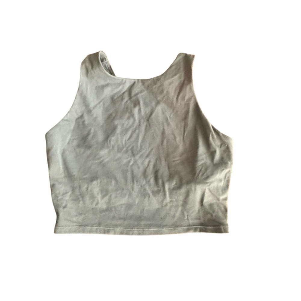 CRZ Yoga High Neck long line Sports Bra in Gray Sage Women's Size Small